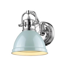 Golden 3602-BA1 CH-SF - Yep by Golden Lighting Duncan 1-light Vanity in Chrome and Seafoam shade